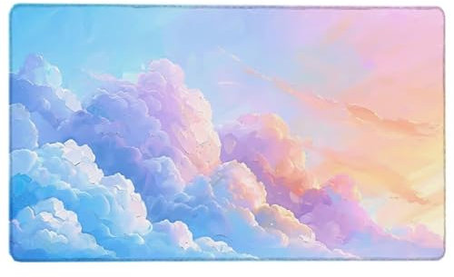 LUESUAYN Cloud Large Gaming Mouse Mat, Extended Size Mouse Pad 60 x 30cm, Color XL Mouse Mat Desk Mat, Anti-Fray Stitched Edges, Non-Slip Rubber Base Desk Pad, Improved Precision and Speed R-7