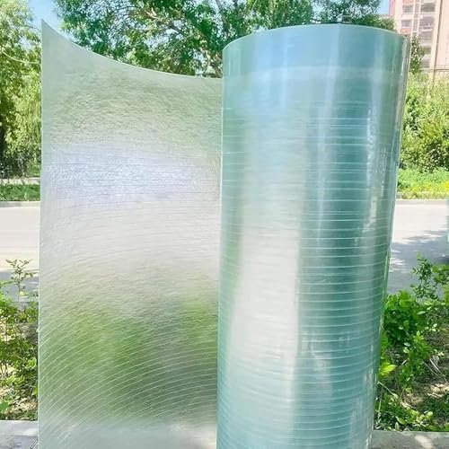Transparente Polycarbonat-Dachplatte für Garagen, Vordächer, überdachte Gehwege und Gewächshaus, regenfeste Kunststoff-Dachplatte mit Glasfaser-Abdeckungen (1 x 8 m)