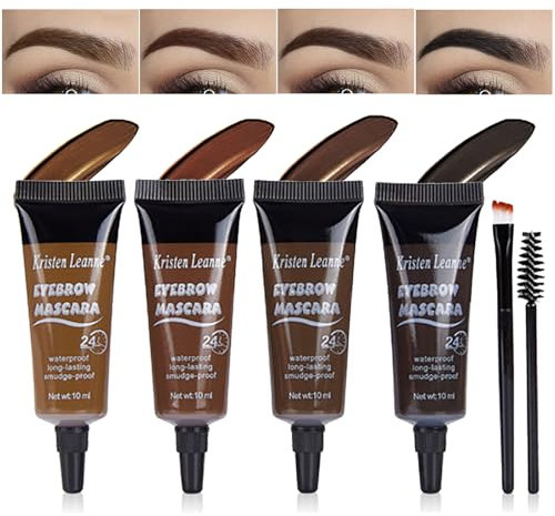 JasCherry Wasserfestes Getöntes Augenbrauen Gel, Langanhaltende Natürliche Brow Glue, 4 PCS