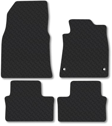 Renault Clio (2019+) 5mm Rubber Car Mats | Heavy Duty Rubber Tailored Fit Floor Mats Full Coverage Durable Waterproof Accessories Easy Clean Anti Slip Made in the UK