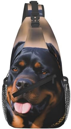 Rottweiler Sling-Taschen für Damen und Herren, verstellbarer Gürtel, Bauchtasche, Bauchtasche für Reisen, Sport, Laufen, Wandern, Hüfttasche, Schwarz, Einheitsgröße, Schwarz , Einheitsgröße