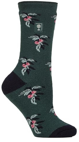 HEAT HOLDERS Womens Thermal Socks Lite | Thin Floral Patterned Fleece Lined Socks 4-7 UK