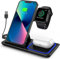 Wireless Charger, Foldable 3 in 1 Wireless Charger Stand for Apple Watch 9/8/7/6/SE/5/4/3/2, For Airpods Pro/3/2,Fast Wireless Charging Station for iPhone 16/15/14/13/12/11/XS/XR/X/8 (Black)