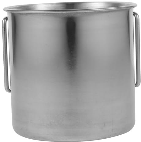 Cabilock Outdoor Camping Becher Edelstahl Tasse Griff Wasserbecher Für Wandern Strand Und Reisen