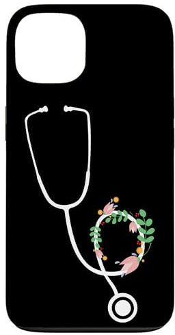 Krankenschwester-Stethoskop mit Blumen Hülle für iPhone 13