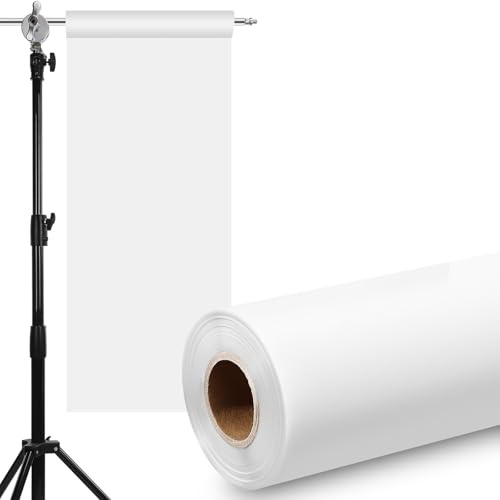 Nezyo Light Diffuser Sheet 15.75 x 984 Inch/ 0.4 x 25M Extra Long Diffusion Film Sheet Lighting Gel Diffuser Roll White Diffusion Paper Roll for LED Flash Strobe Light Photography Video