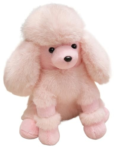 KUKUShining Pudel Plüschtier, Kuschelweicher Hund Kuscheltier Realistisches Welpen Plüschtier Für Kinder Jungen Oster Geburtstagsgeschenke(Pink,35cm/13.8in)