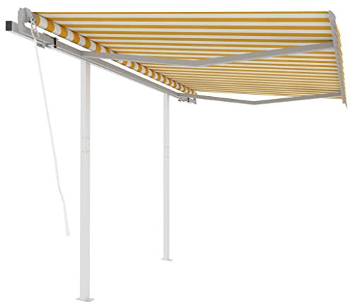 Sonnensegel, 6 x 3 m, wasserdicht, für den Außenbereich, Markise mit Stangen für Terrasse, Garten, Terrasse und Balkon, UV-Schutz