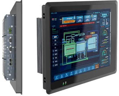 SunKol 15 Panel PC Industriel Fanless IP65 Écran Tactile Tout-en-Un | Windows 10 Pro Embedded Computer, Auto Power-on, I5-7200U, 16 GB RAM, 256 GB SSD, Dual LAN, HDMI, USB, HMI, Automation