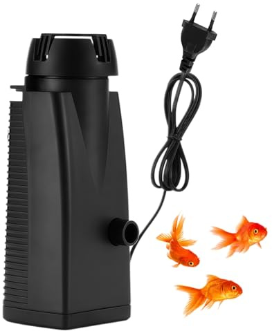 WIYETY Filtro de skimmer para acuario de 4 W: bomba de filtro de 500 L, separador rápido de esponja orgánica para acuario, filtro eléctrico USB para acuarios de limpieza de superficies