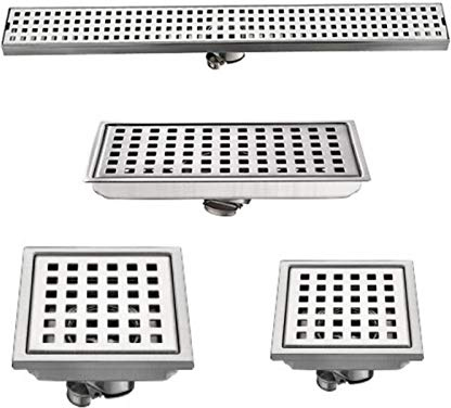 Bodenablauf Edelstahl Abnehmbarer 304 Edelstahl 60/30 / 15 11cm Linear Anti-Geruch Langer Bodenablauf Badezimmer Invisible Dusche(11cm)