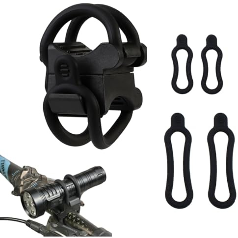 KIQAWEE Universal Fahrradhalterung für Taschenlampe, Passt Sich 10-40 MM An, 360° Verstellbar, Geeignet für SP35T, SR12, Gerade und Abgewinkelte Taschenlampen