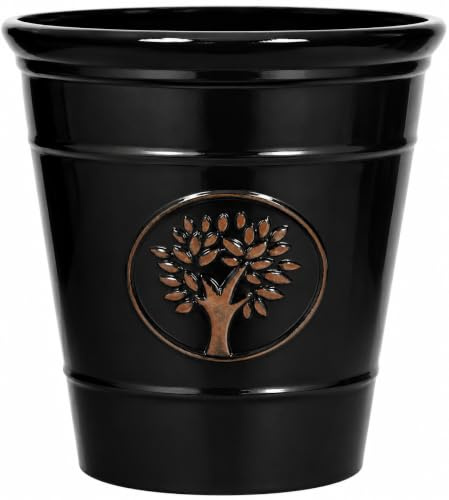 Heritage Tree Garden Pot – Decorative Tree of Life Indoor/Outdoor Planter, Large Lightweight Frost Proof & UV Resistant Plant Pot for Patio, Garden. (Black, 30 Litre)