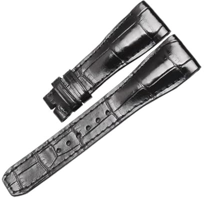 XNJIADVSY Kompatibel mit BAUME & MERCIER HAMPTON MOA10019 ALLIGATOR-LEDER-UHRENARMBAND(26mm)