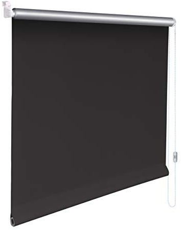 Sonnenschutz-HH® - Mini Thermo Verdunkelungsrollo Thermorollo Minirollo Rollo KLEMMFIX Seitenzugrollo Kettenzugrollo inkl. Klemmträger ohne Bohren - Außenmaß Breite 165 x 220 cm Höhe - dunkelgrau