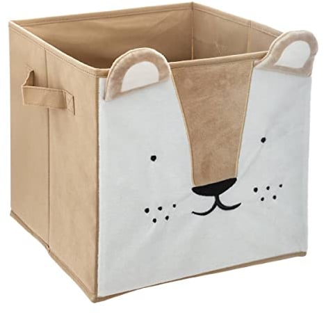 Atmosphera - Kinder-Aufbewahrungsbox Löwe - Samt - gelb - Gelb