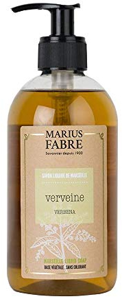 MARIUS FABRE - Savon liquide de Marseille à l'huile d'olive, parfumé à la verveine, mains et corps, flacon pompe 400ml