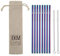EKM Living Lot de 8 pailles en acier inoxydable Rainbow droites GmbH, incassables, réutilisables, passent au lave-vaisselle, sans plastique (Rainbow droit, 8)