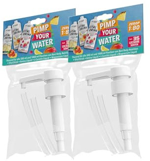 Best Body Nutrition Dosierpumpe, 2er Pack, für 500ml und 1000ml Flaschen, Präzise Dosierung, Einfach zu bedienen, Langlebig, BPA-frei, Perfekt für Sirup, Wasser und mehr
