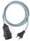 5m Plug-In Lampe LEINEN-BLAU, Textilkabel mit Lampenfassung aus Thermoplast (TEILGEWINDEMANTEL) mit Schalter und Eurostecker
