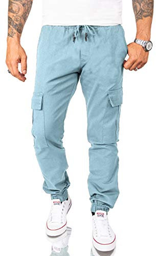 Rock Creek Herren Cargohose Chino Hose Cargo Hosen Pant Freizeithose Cargohosen Jogging Hosen Jeans Outdoorhose Wanderhose Babyblau RC-2082 W40 L34