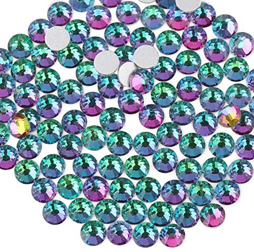 Beadsland 1440 PCS Flat Back Crystal Rhinestones Round Gems for Nail Art and Craft Glue Fix,Green Volcano (SS20(4.6-4.8mm))