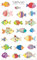 bsb Sticker - Aufkleber Turnowsky Kollektion mit bunten Fischen - kleine selbstklebende Einzelsticker - in 7,8 x 12,5 cm - zum Verzieren und Dekorieren