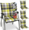 Beautissu 4er Set Sunny GR Niedriglehner Auflagen Set für Gartenstühle 100x50 cm Polster in Grün Kariert - Bequeme Gartenstuhl Stuhlkissen Polsterauflagen mit UV-Lichtecht