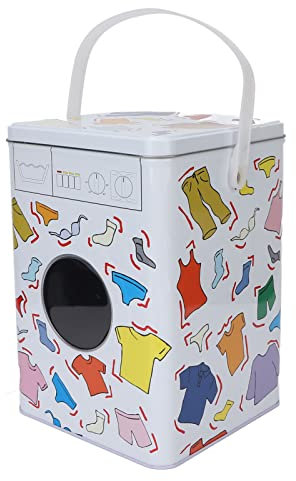 ZJchao Waschpulver-Aufbewahrungsbox, Süßer Haushaltsartikel, Sockenbehälter, Organizer, Blechdose, Bauernhaus-Waschküche, 8,8 Zoll Hoch