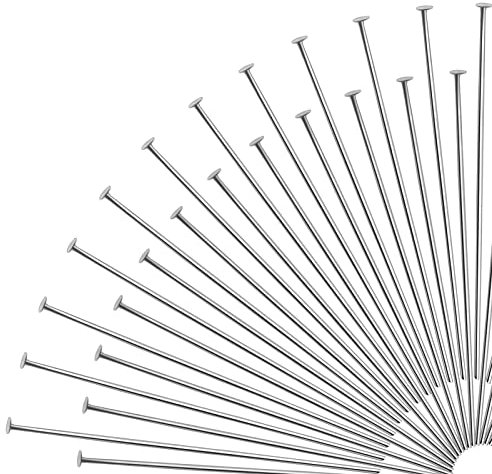 TOAOB 200 Stück 50mm Nietstifte Kettelstifte Prismenstifte Silberton Messing für DIY Schmuckherstellung