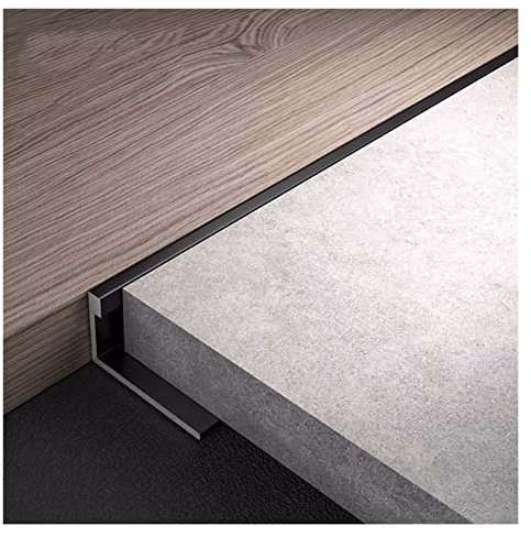 barre de seuil Bande de transition entre le bois et le carrelage, Réducteur de Porte Métallique / Joint de sol en vinyle et moquette, Facile à installer et à couper, pour les portes coulissantes. ( Co