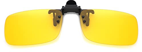 JM Polarized Clip on Sunglasses Frameless Flip Up Lens Night Vision Glasses Yellow 57 * 36
