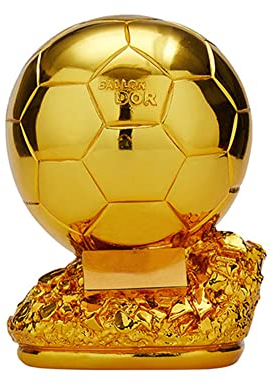 JUSTFX Ballon d'Or Trophäe World Cup Sammlerstücke, Beste Fußball-Trophäe, Harz Material Plattierung Prozess Färbung, Büro Dekorationen Fußball-Fans Geschenke Geburtstag Geschenk,25cm