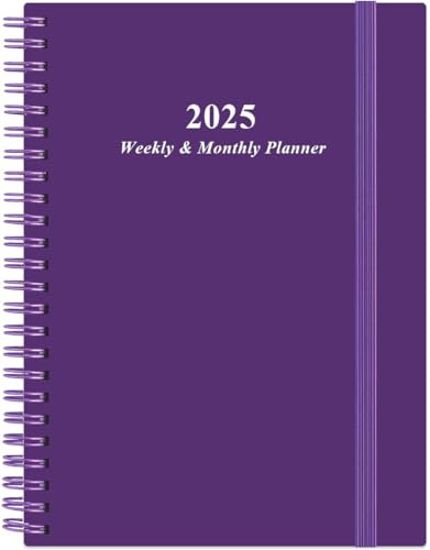2024-2025 Planner - A5 Weekly & Monthly Planner & Journal to Track Goals, July 2024 - June 2025, 6.4 x 8.5 with Flexible Cover, Tabs, Strong Twin-Wire Binding, Inner Pocket, Purple