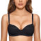 DOBREVA Women's Push Up Bra Plunge Wireless Comfortable T Shirt Padded Bras Black 42C