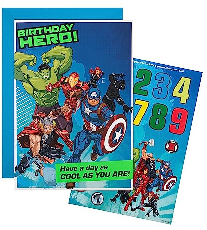 Hallmark Birthday Card - Marvel Superheroes Design with Activity