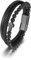 PiercingJak Herren Armband Männer Kreuz Lederarmband Schwarz geflochten Echtleder mit 6mm Lavasteine Diffusor Armreif Mode Charm Schmuck Geschenke für Mann, 22cm