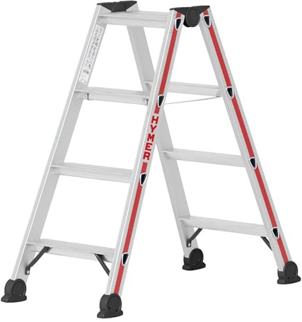 Hymer Stufenstehleiter, beidseitig begehbar, 2x4 Stufen