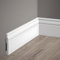 Decoration - Battiscopa Bianco in Polimeri Duri (Misure 200x9,4x1,2 cm) Zoccolo Facile da Installare su Muro e Pareti, Verniciabile e Resistente all'Umidità, Profilo Cucina, Bagno, Sala, Soggiorno