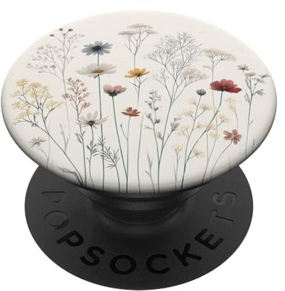 Wildblumen Blume PopSockets Pop-Griff (PopSocket) Schwarz Geblümt Klebender Phone-Grip CELL_PHONE_GRIP Kunststoff Adhesive Auswechselbarer Halter