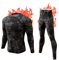 CL convallaria Thermounterwäsche Herren Funktionsunterwäsche Skiunterwäsche Atmungsaktiv Innenfleece Thermo Unterwäsche Set Weich Thermounterhemd Thermounterhose für Männer Schwergewicht, Camo Schwarz