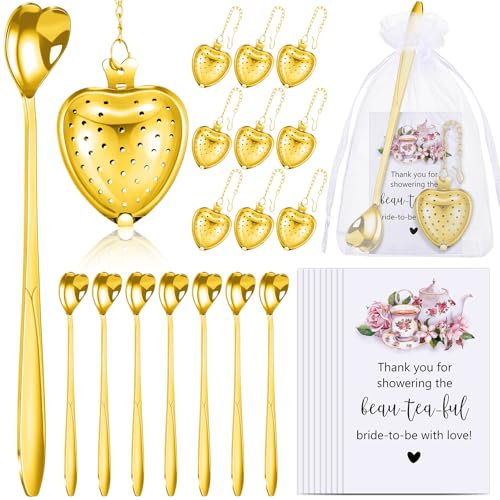 Qinyoung 50 Sets Brautdusche Teeparty Gastgeschenke für Gäste, Gold