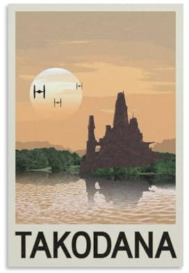 Takodana Castle Vintage-Reiseposter, Star The Wars, Filmposter für Wanddekoration, Leinwand, Wandkunst für Wohnzimmer, 40 x 60 cm