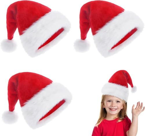 POPOYU Weihnachtsmütze mit Pailletten,Glitzernde goldene Weihnachtsmütze mit Pailletten für Erwachsene,Luxuriöse Weihnachtsmütze Weihnachtsmannmütze Weihnachtsmannmütze Weihnachtsmannkostüm Fancy