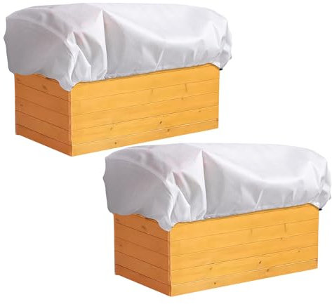 Wnvivi 2 Pezzi Copertura per Fioriera Rettangolare, Coperte Antigelo in Tessuto Non Tessuto per Piante, Coperture per Piante Antigelo Invernale per Aiuole da Balcone (A,100x40x40
