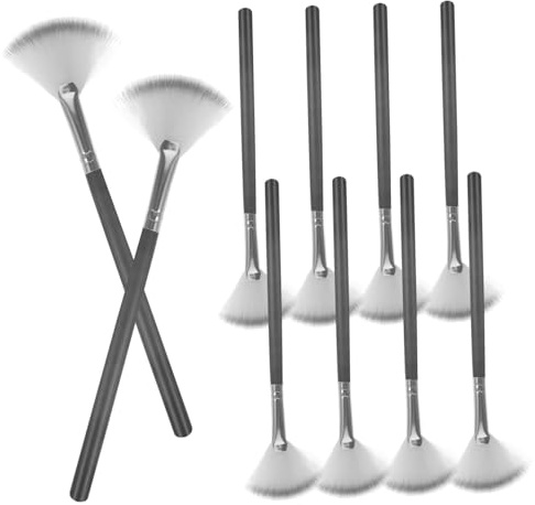GANAZONO 10pezzi Ventaglio Pennello Per Applicatore Maschera All Estetista Forniture Strumenti Pennello Per in Polvere Per Illuminante Fard Ombretto