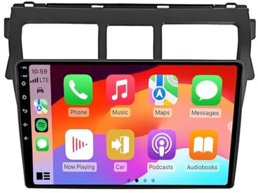 Autoradio Android 13 2 DIN 9 Pollici Touch Screen per Toyota Vios Yaris 2007-2012 Lettore Multimediale con Carplay senza fili Navigazione GPS WiFi 4G Bluetooth USB FM RDS Schermo Auto(Black,A5 8+256GB
