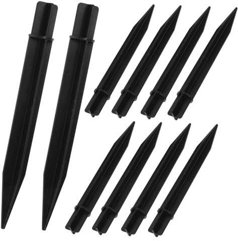 Toyvian 10 Stück Rasenlichtpfähle Landschaft Ersatz Heringe Solar-gartenleuchten Im Freien Gras Verstärkt Bodenstrahler Anbindung Lampe Spitze Spikes Lichter Einsätze Gehweg Post Abs Black