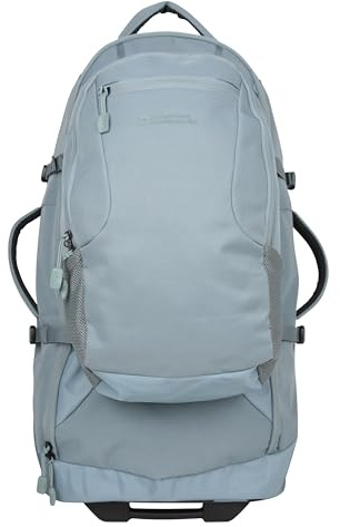 Mountain Warehouse Voyager Wheelie 50 + 20 Litre Rucksack - Padded Airmesh Back Daypack with Lockable Zips & Adjustable Straps - All Season Camping, Outdoors & Trekking Pale Green One Size