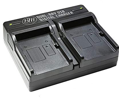 BM Premium Dual Battery Charger for Olympus OM-D E-M1 Mark II Camera, 7.4V, Black